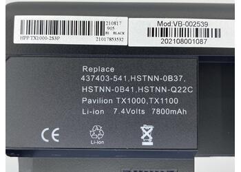 Усиленная аккумуляторная батарея для ноутбука HP Compaq HSTNN-OB37 Pavilion TX1000 7.4V Black 7800mAh OEM - фото 3