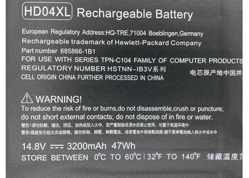 Акумуляторна батарея для ноутбука HP HD04XL Envy 13-2000eg Spectre XT Ultrabook 14.8V Black 3200mAh OEM - фото 3
