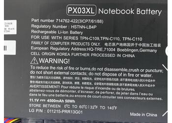 Акумуляторна батарея для ноутбука HP PX03XL Envy 14 11.1V Black 4500mAh OEM - фото 3
