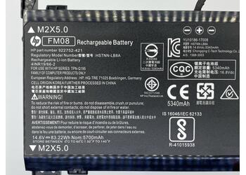 Акумуляторна батарея для ноутбука HP FM08 Omen 17-AN 12Pin 14.4V Black 5700mAh - фото 3