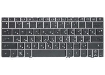 Клавиатура для ноутбука HP Elitebook (2560P) с указателем (Point Stick), Black, (Silver Frame) RU - фото 2