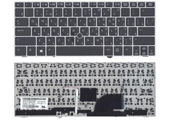 Клавиатура для ноутбука HP Elitebook (2170P) с указателем (Point Stick), Black, (Gray Frame) RU