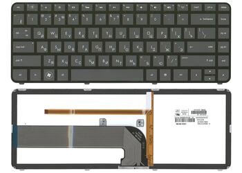 Клавіатура для ноутбука HP Pavilion (DM4-3000) з підсвіткою (Light), Black, (Black Frame) RU
